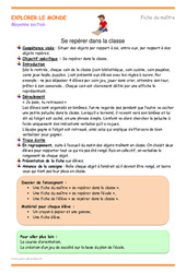 Séquence - Fiche de préparation Se repérer dans la classe - Séquence - Fiche de préparation : 1ère Harmos - PDF à imprimer