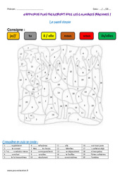 Passé simple - Coloriage magique : 7ème Harmos - PDF à imprimer