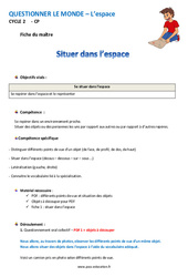 Séquence - Fiche de préparation Situer dans l’espace - Séquence - Fiche de préparation : 3eme Harmos - PDF à imprimer