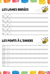 Les lignes brisées et les ponts à l'envers - Fichier graphisme : 1ère, 2ème Harmos - PDF à imprimer