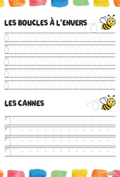 Boucles à l'envers & Cannes - Fichier graphisme : 1ère, 2ème Harmos - PDF à imprimer