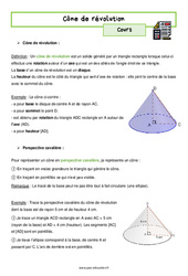 Cône de révolution - Séquence complète : 10ème Harmos - PDF à imprimer