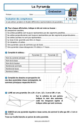 La Pyramide - Examen Evaluation avec la correction : 10ème Harmos - PDF à imprimer