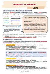 Les déterminants (possessif, interrogatif, exclamatif, numéral , indéfini) - Séquence complète : 10ème Harmos - PDF à imprimer