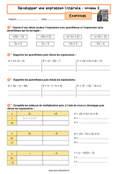 Réduire une expression littérale (2) - Exercices avec les corrigés : 10ème Harmos - PDF à imprimer