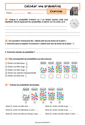 Comment calculer une probabilité - Exercices avec les corrigés : 10ème Harmos - PDF à imprimer