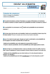 Comment calculer une probabilité - Examen Evaluation avec la correction : 10ème Harmos - PDF à imprimer