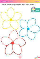 Pétales de fleurs - Les couleurs - Logique : 1ère Harmos - PDF à imprimer