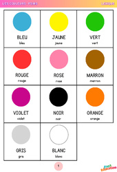 Les couleurs - Vocabulaire : 1ère Harmos - PDF à imprimer