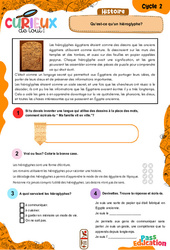 Exercice Qu’est - ce qu’un hiéroglyphe&nbsp;? - Curieux de tout : 4ème, 5ème Harmos - PDF à imprimer