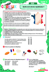 Quelle est la devise républicaine ? - Curieux de tout : 6ème, 7ème, 8ème Harmos - PDF à imprimer