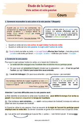 Voix active et voix passive - Cours : 10ème Harmos - PDF à imprimer