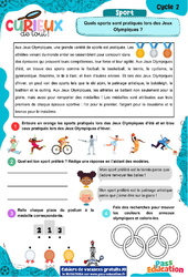 Quels sports sont pratiqués lors des Jeux Olympiques ? - Curieux de tout : 4ème, 5ème Harmos - PDF à imprimer