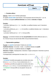 Séquence - Fiche de préparation Fonctions affines - Séquence complète : 11ème Harmos - PDF à imprimer