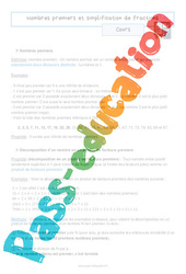 Nombres premiers et simplification de fractions - Séquence complète : 11ème Harmos - PDF à imprimer