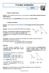 Triangles semblables - Séquence complète : 11ème Harmos - PDF à imprimer