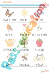 Printemps - Vocabulaire : 1ère Harmos - PDF à imprimer