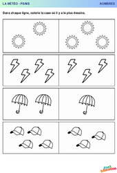 Météo - Nombres : 1ère Harmos - PDF à imprimer