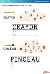 Crayon - L'école - Ecriture - PDF à imprimer