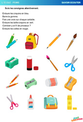 Crayons - L'école - Savoir écouter en maternelle - PDF à imprimer