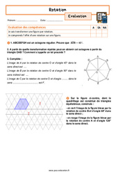 Rotation - Examen Evaluation avec la correction : 11ème Harmos - PDF à imprimer