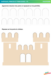 Châteaux, Princes et Princesses - Graphisme : 1ère Harmos - PDF à imprimer