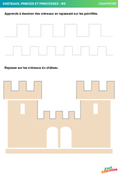 Créneaux du château - Graphisme : 1ère Harmos - PDF à imprimer