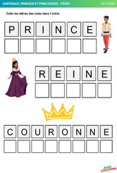 Prince, Reine et Couronne - Lecture : 1ère Harmos - PDF à imprimer