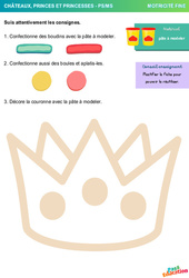 Châteaux, Princes et Princesses - Motricité fine : 1ère Harmos - PDF à imprimer