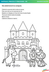 Couronne de la reine - Dessin - Savoir écouter en maternelle - PDF à imprimer