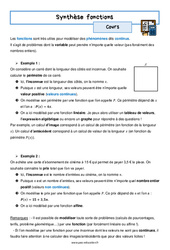 Synthèse fonctions - Séquence complète : 11ème Harmos - PDF à imprimer
