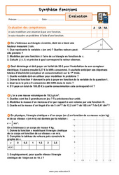 Synthèse fonctions - Examen Evaluation avec la correction : 11ème Harmos - PDF à imprimer