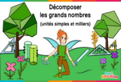 Décomposer les grands nombres (unités simples et milliers) - Vidéo La Fée des Maths : 6ème, 7ème Harmos - PDF à imprimer