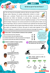 Qu’est - ce que le Tour de France ? - Curieux de tout : 4ème, 5ème Harmos - PDF à imprimer