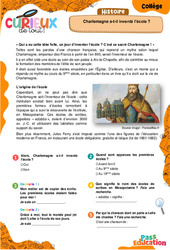 Charlemagne a - t - il inventé l’école ? - Curieux de tout : 9eme, 10ème, 11ème Harmos - PDF à imprimer