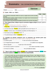 Les connecteurs logiques - Exercices avec les corrigés : 10ème Harmos - PDF à imprimer