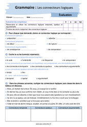 Les connecteurs logiques - Examen Evaluation avec la correction : 10ème Harmos - PDF à imprimer