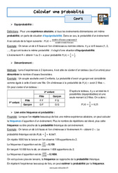 Calculer une probabilité - Séquence complète : 11ème Harmos - PDF à imprimer