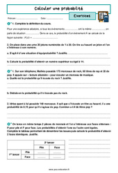 Calculer une probabilité - Exercices avec les corrigés : 11ème Harmos - PDF à imprimer