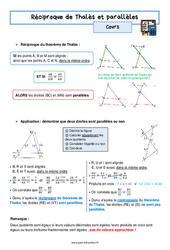 Réciproque de Thalès et parallèles - Séquence complète : 11ème Harmos - PDF à imprimer