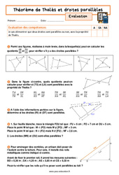 Réciproque de Thalès et parallèles - Examen Evaluation avec la correction : 11ème Harmos - PDF à imprimer