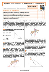 Synthèse sur le théorème de Pythagore et la trigonométrie - Examen Evaluation avec la correction : 11ème Harmos - PDF à imprimer