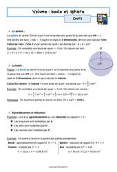 Boule et sphère - Séquence complète sur les volumes : 11ème Harmos - PDF à imprimer