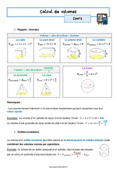 Calcul de volumes - Séquence complète : 11ème Harmos - PDF à imprimer