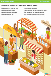 Balade au marché - Vocabulaire : 1ère Harmos - PDF à imprimer