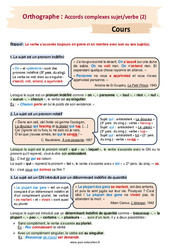 Accords complexes sujet/verbe (2) - Séquence complète : 10ème Harmos - PDF à imprimer