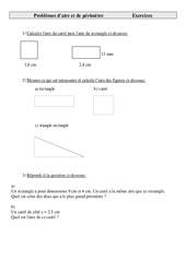 Aire et  périmètre - Problèmes - Exercices - 1 : 7ème Harmos - PDF à imprimer