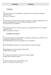 Fractions - Problèmes - Exercices - 2 : 7ème Harmos - PDF à imprimer