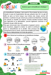 Qu’est - ce que le réchauffement climatique ? - Curieux de tout : 4ème, 5ème Harmos - PDF à imprimer