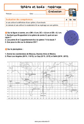 Sphère et boule- Fiches repérage - Examen Evaluation avec les corrigés : 11ème Harmos - PDF à imprimer